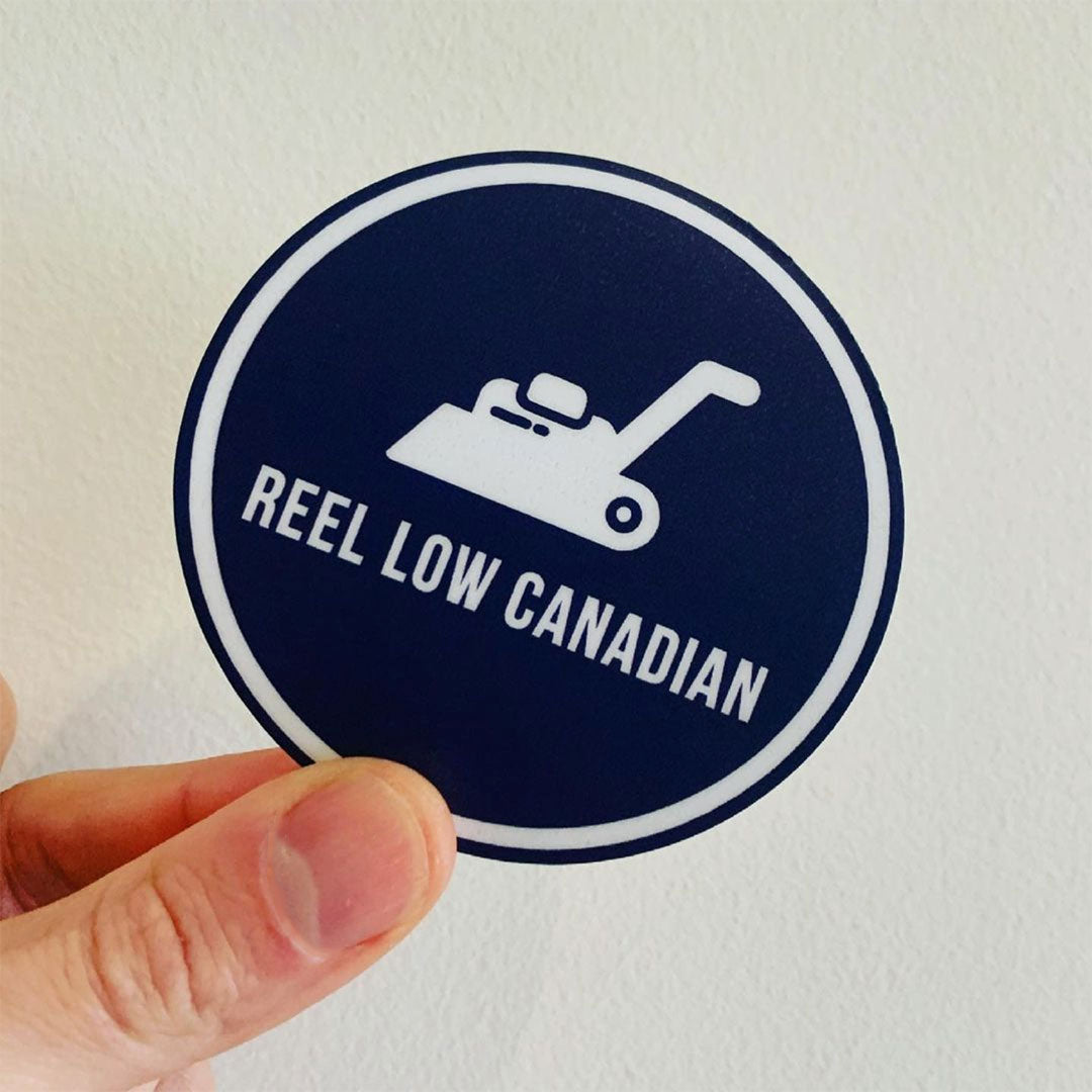 Smooth edge close-up of custom circle sticker showing durable vinyl finish