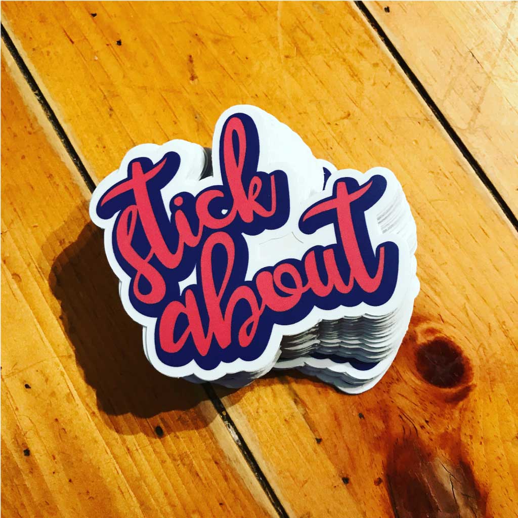 Creative display of premium custom die cut stickers printed by Stickable