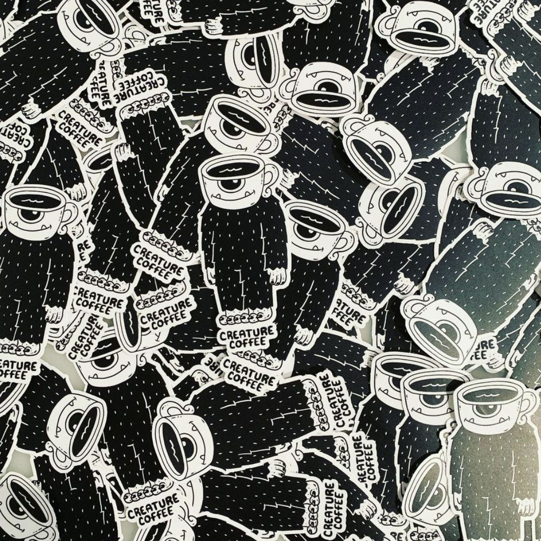 Precision-cut custom die cut sticker edge showing high-quality vinyl finish